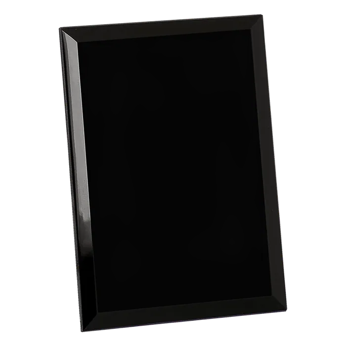 Black Glass Mirror Plaque 6" x 8"