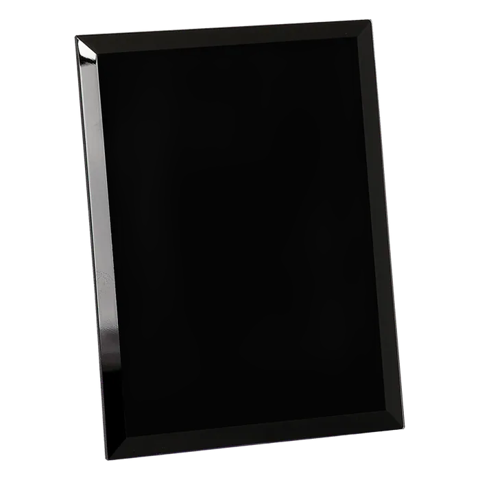 Black Glass Mirror Plaque 7" x 9"