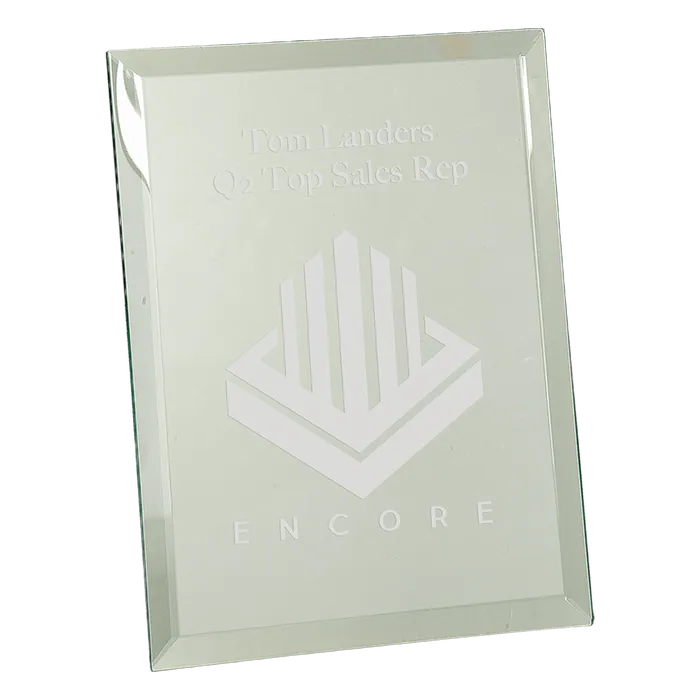 Clear Glass Mirror Plaque 8" x 10"