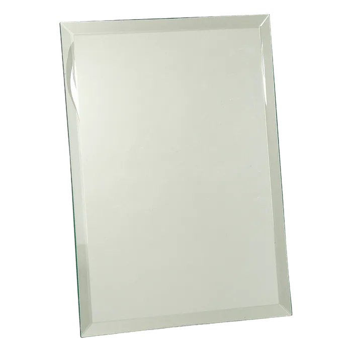 Clear Glass Mirror Plaque 9" x 12"