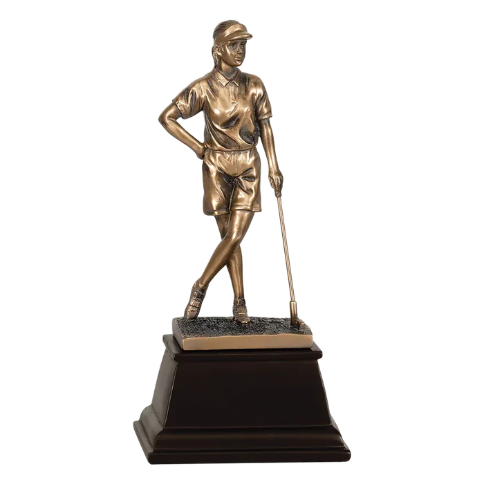 Female Bronze Golf Resin-13"