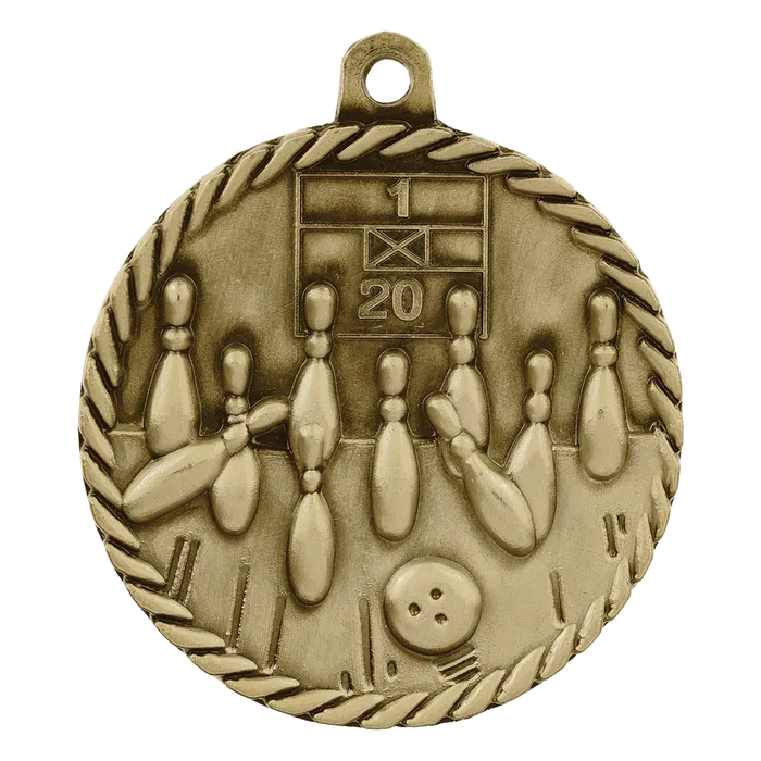 Bowling High Relief Medal-Gold