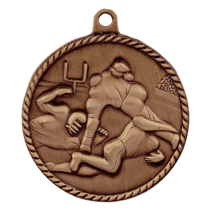 Football High Relief Medal-Bronze