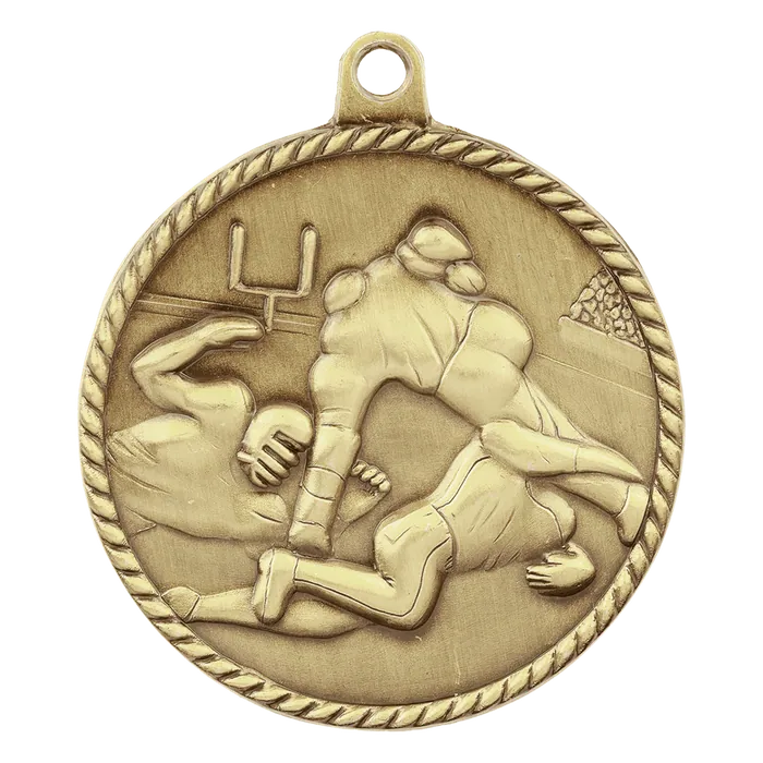 Football High Relief Medal-Gold