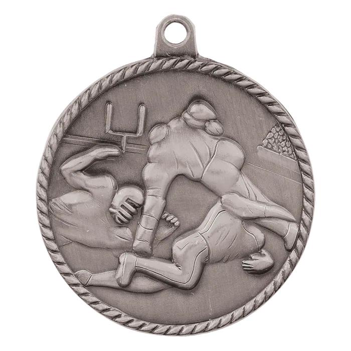 Football High Relief Medal-Silver
