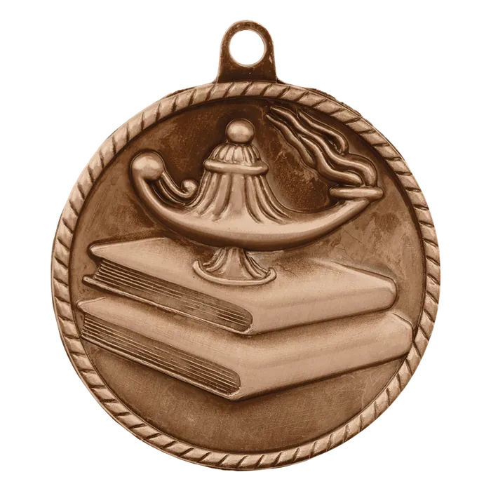 Lamp of Knowledge High Relief Medal-Bronze