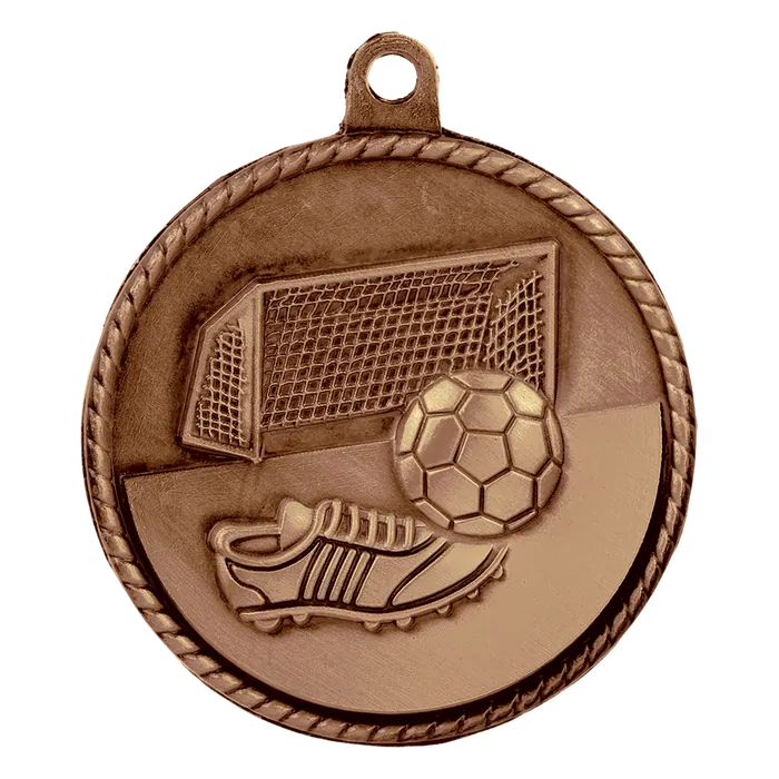 Soccer High Relief Soccer Medal-Bronze