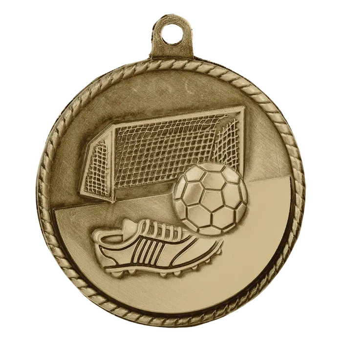 Soccer High Relief Soccer Medal-Gold