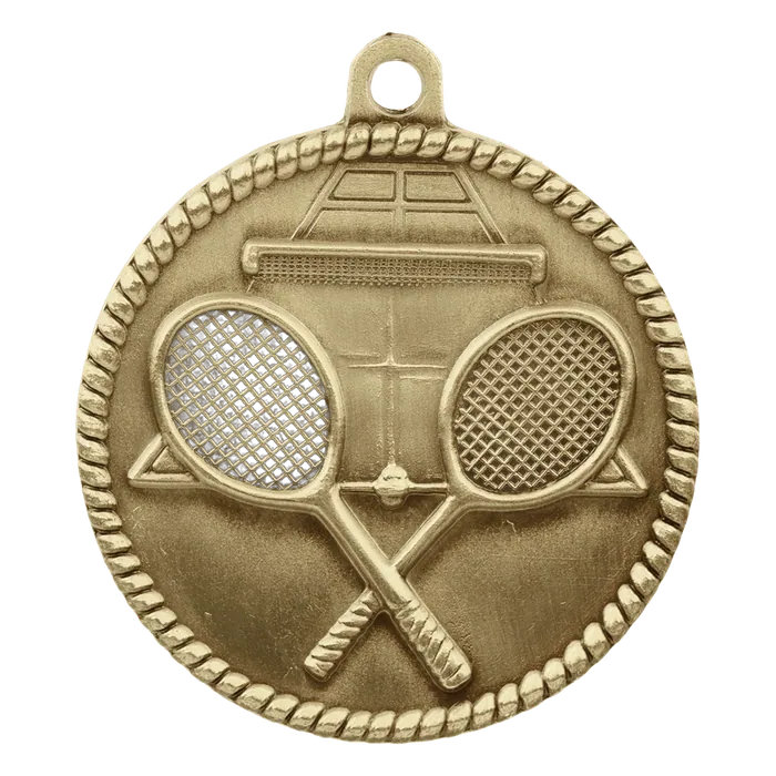 Tennis High Relief Medal-Gold