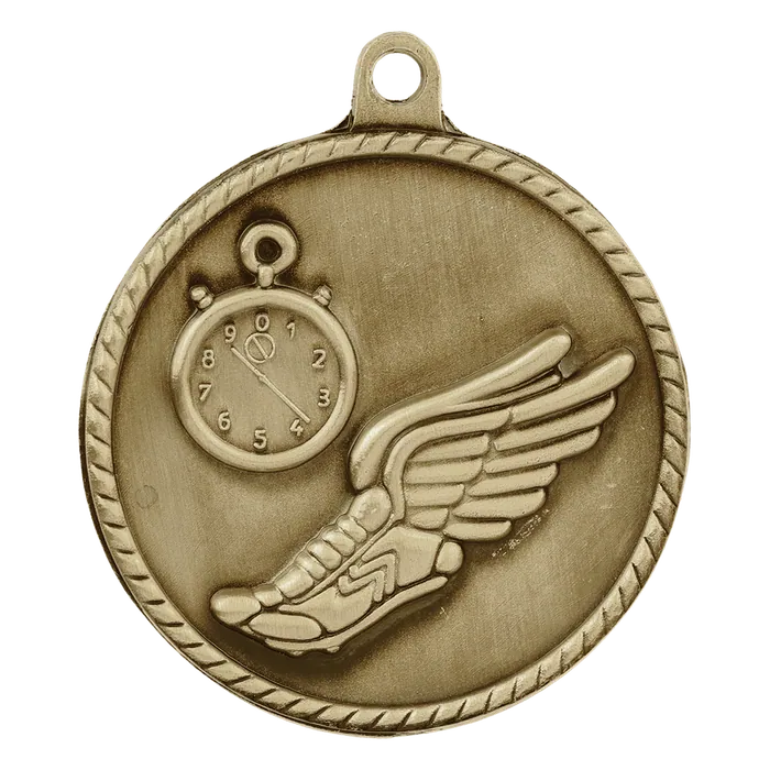 Track High Relief Medal-Gold