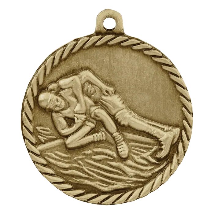 Wrestling High Relief Medal-Gold