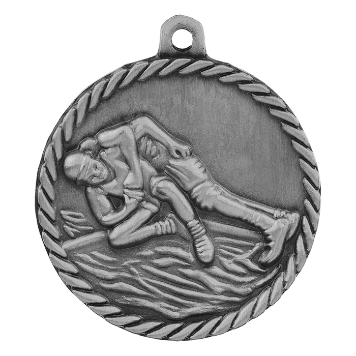 Wrestling High Relief Medal-Silver