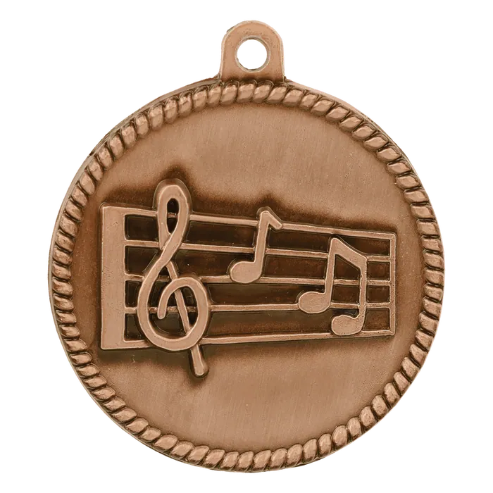 Music High Relief Medal-Bronze