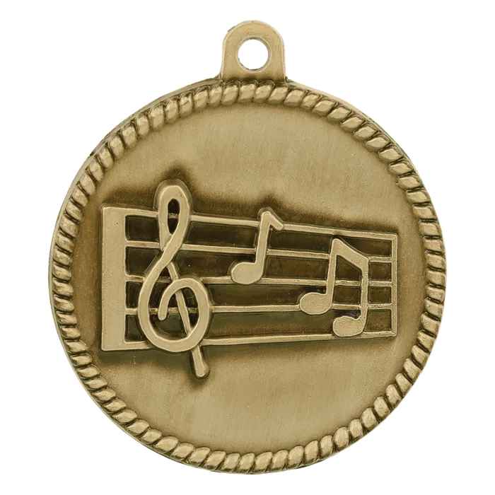 Music High Relief Medal-Gold