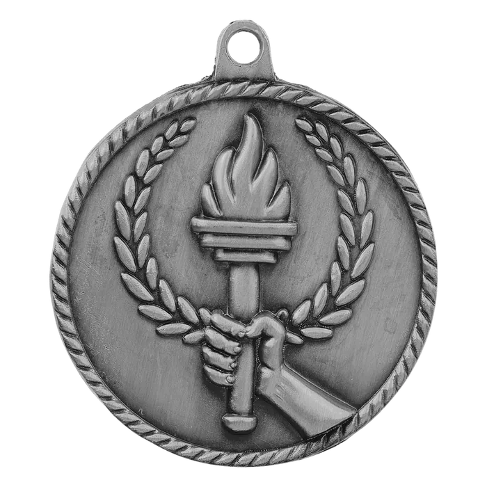 Torch High Relief Medal-Silver