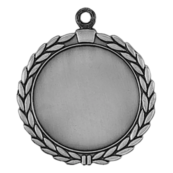 Wreath 2" Insert Holder Medal-Antique Silver (Insert Not Included), 2 1/2"