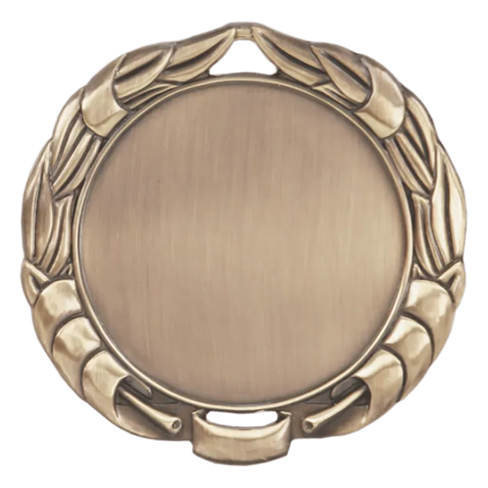 Wreath 2" Insert Holder Medal-Antique Gold (Insert Not Included), 2 3/4", Style HR912G