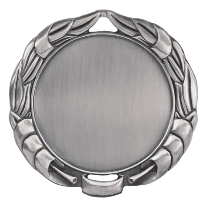 Wreath 2" Insert Holder Medal-Antique Silver (Insert Not Included), 2 3/4", Style HR912S