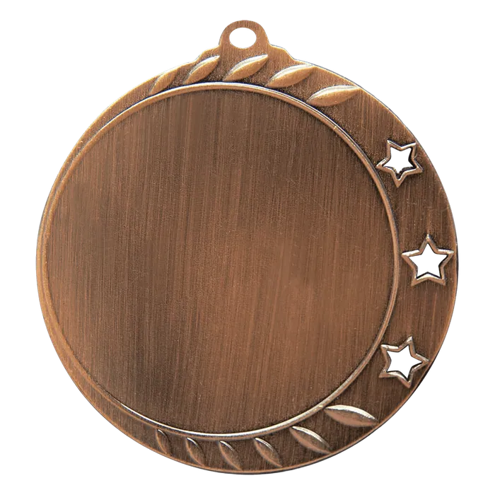 3-Star 2" Insert Holder Medal-Antique Bronze (Insert Not Included)