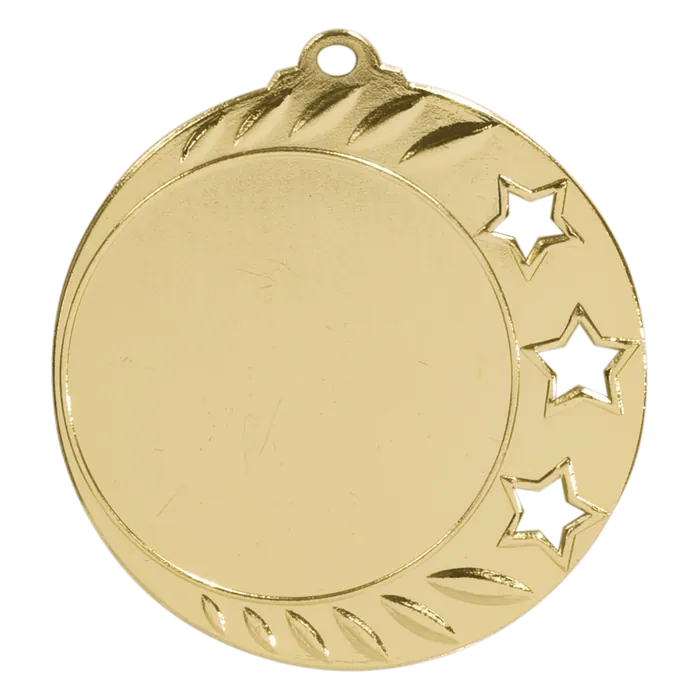 3-Star 2" Insert Holder Medal-Antique Gold (Insert Not Included)