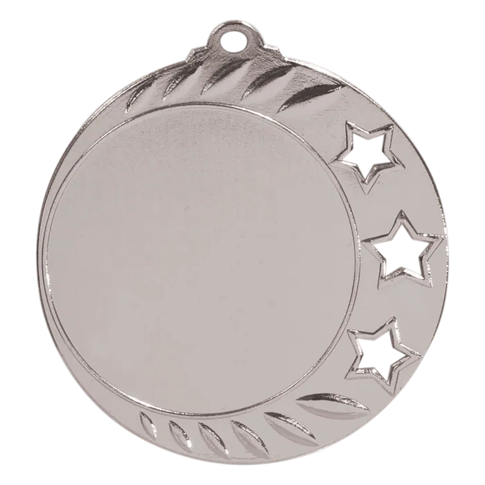 3-Star 2" Insert Holder Medal-Antique Silver (Insert Not Included)
