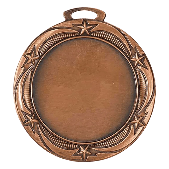 Star 2" Insert Holder Medal-Antique Bronze (Insert Not Included)