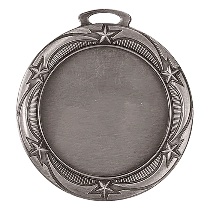 Star 2" Insert Holder Medal-Antique Silver (Insert Not Included)