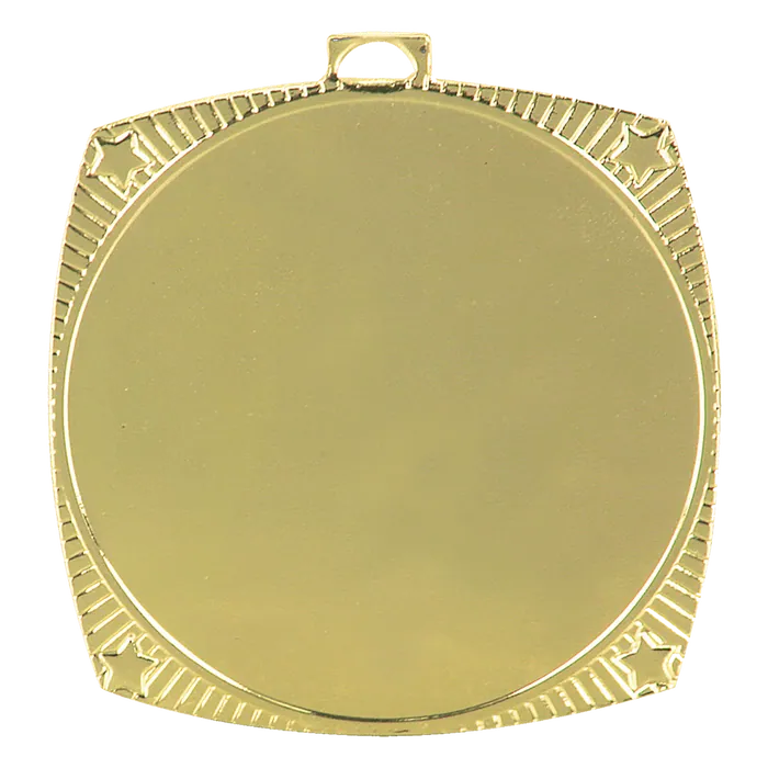 Square Star 2" Insert Holder Medal-Bright Gold (Insert Not Included)