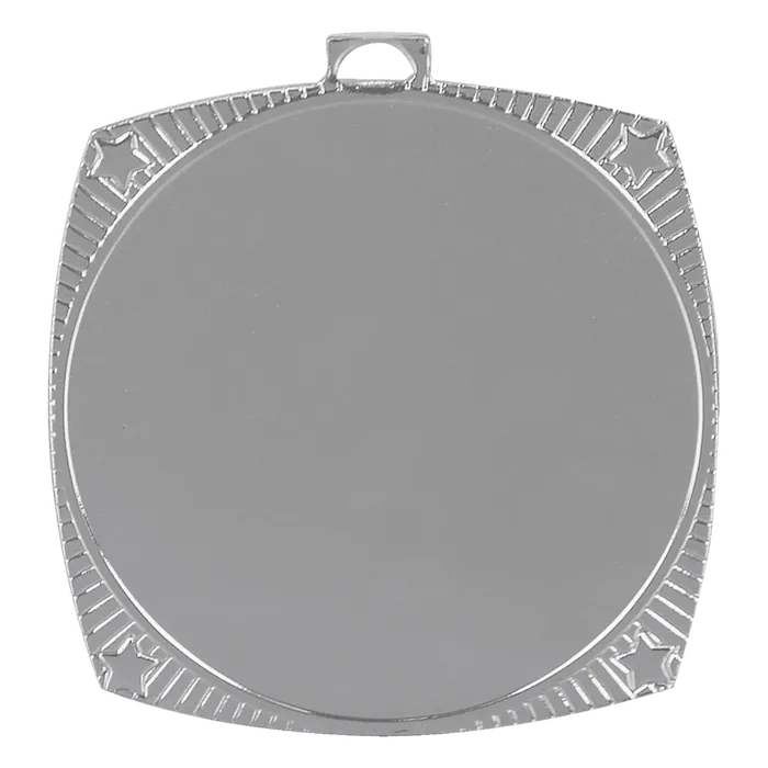 Square Star 2" Insert Holder Medal-Bright Silver (Insert Not Included)