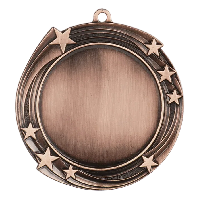Swirling Star 2" Insert Holder Medal-Antique Bronze (Insert Not Included)
