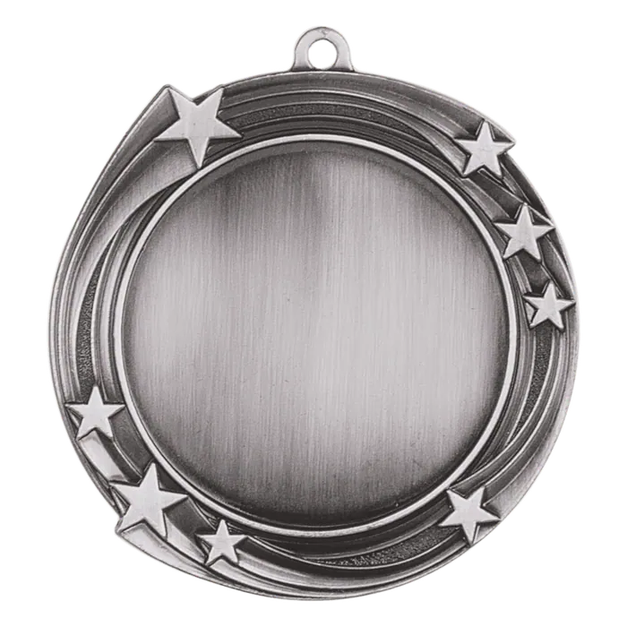 Swirling Star 2" Insert Holder Medal-Antique Silver (Insert Not Included)