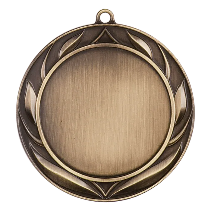 Wreath 2" Insert Holder Medal-Antique Gold (Insert Not Included), 2 3/4", Style HR931G
