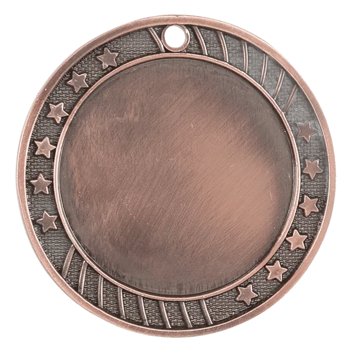 12-Star 2" Insert Holder Medal-Antique Bronze (Insert Not Included)