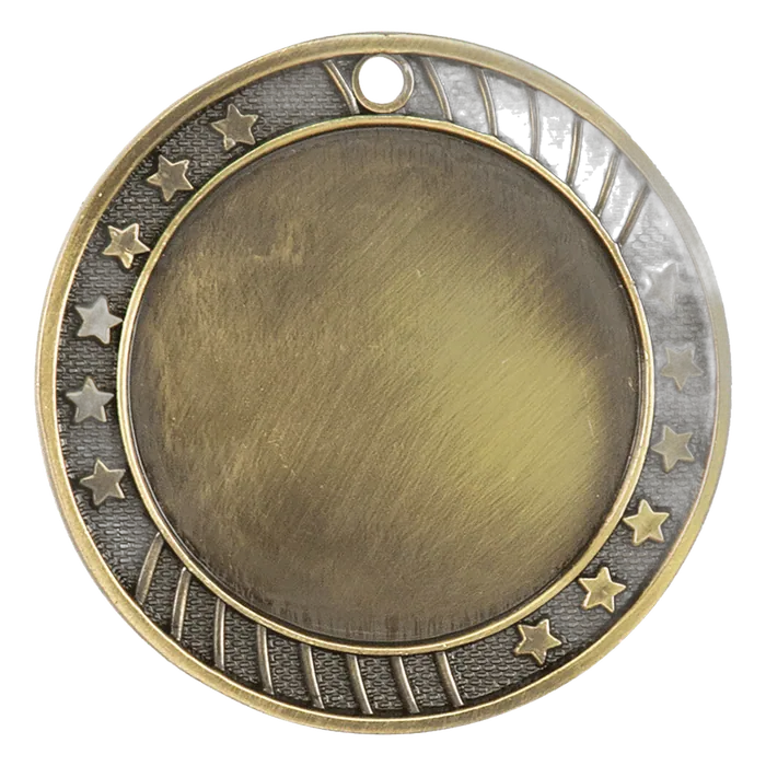 12-Star 2" Insert Holder Medal-Antique Gold (Insert Not Included)
