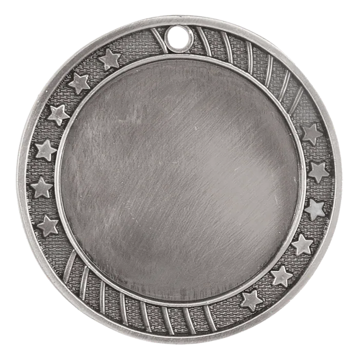 12-Star 2" Insert Holder Medal-Antique Silver (Insert Not Included)