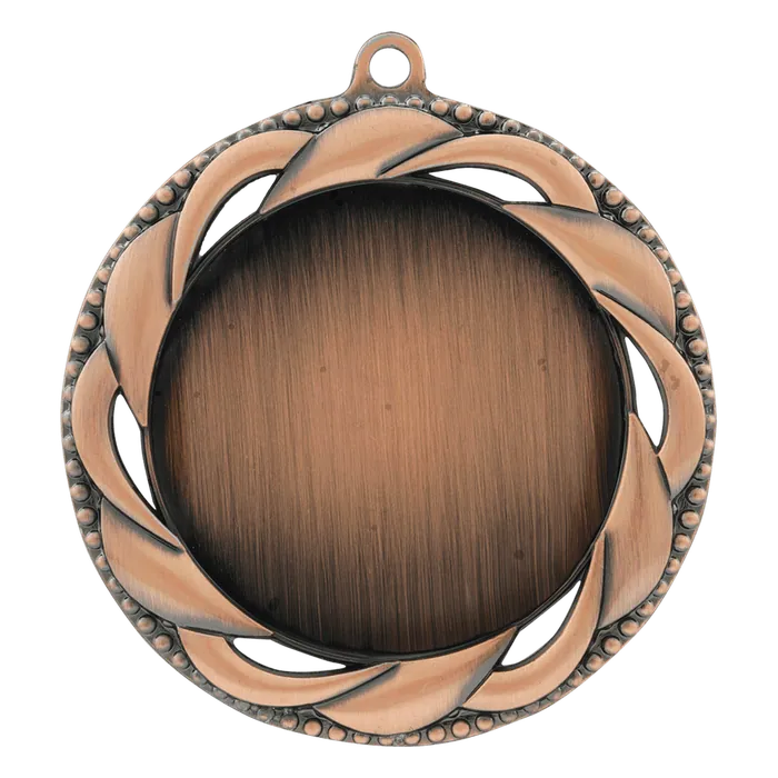 Rosette 2" Insert Holder Medal-Antique Bronze (Insert Not Included)