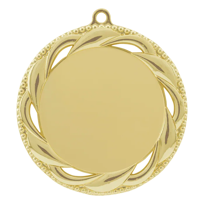 Rosette 2" Insert Holder Medal-Bright Gold (Insert Not Included)