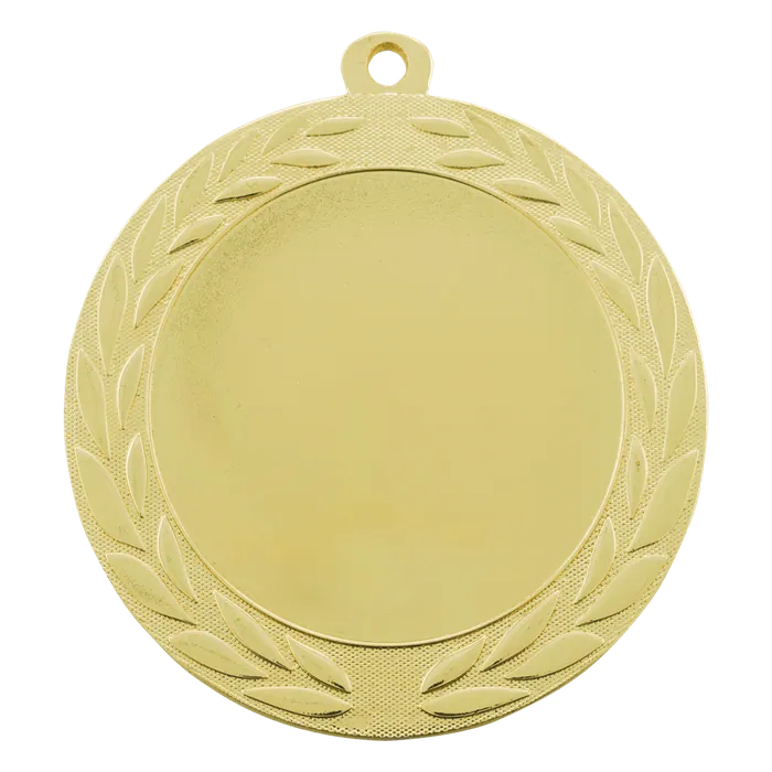 Wreath 2" Insert Holder Medal-Bright Gold (Insert Not Included)