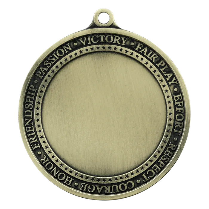 Inspirational 2" Insert Holder Medal-Antique Gold (Insert Not Included)
