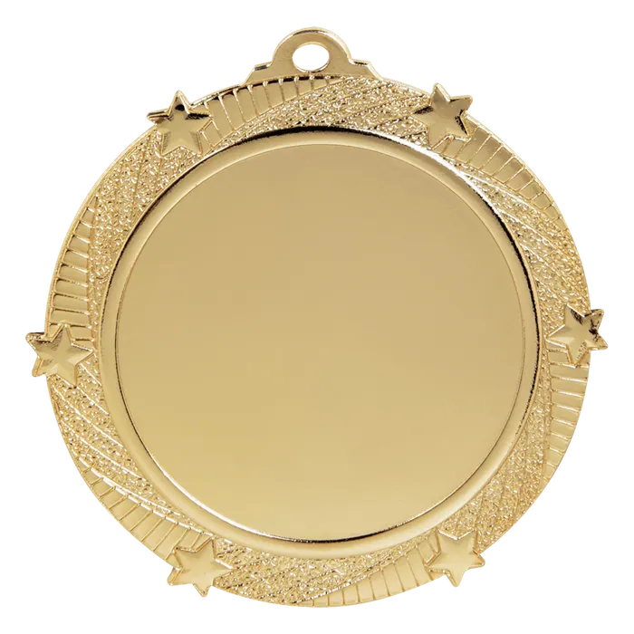 6-Star 2" Insert Holder Medal-Bright Gold (Insert Not Included)