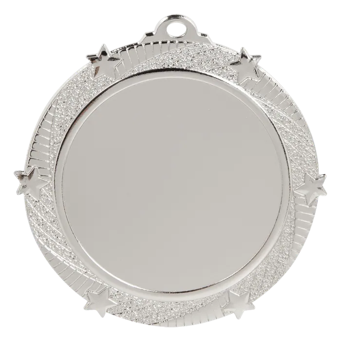 6-Star 2" Insert Holder Medal-Bright Silver(Insert Not Included)