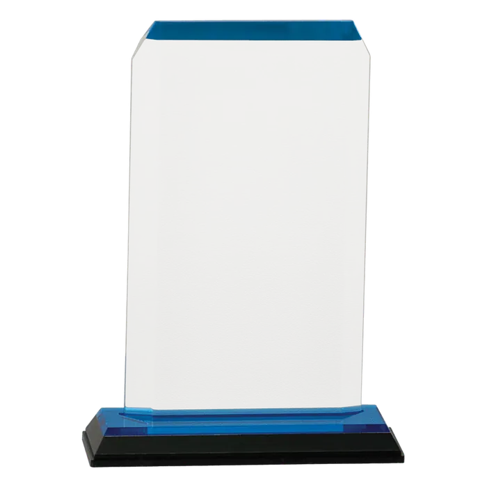 Medium Blue Clipped Corners Impress Acrylic