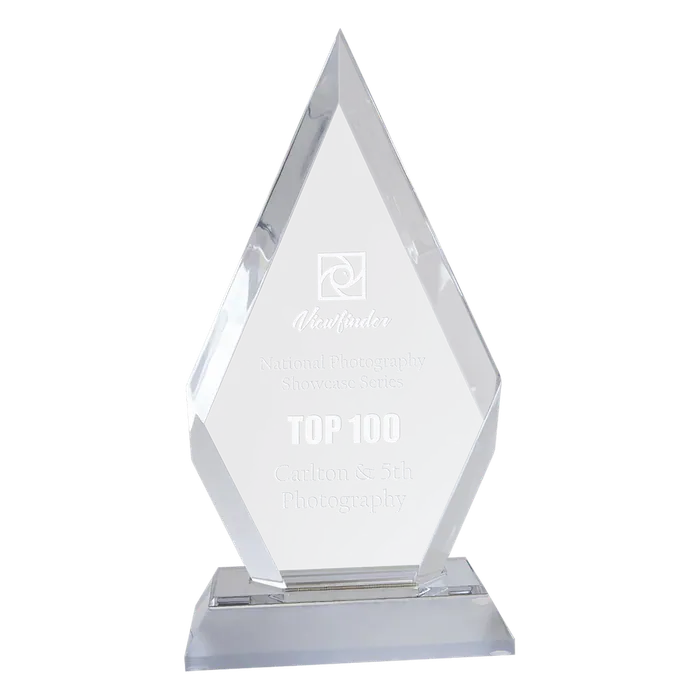 Large Silver Frosted Base Diamond Impress Acrylic