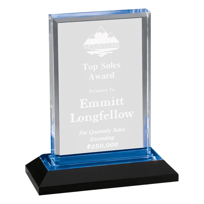 Medium Blue Beveled Impress Acrylic