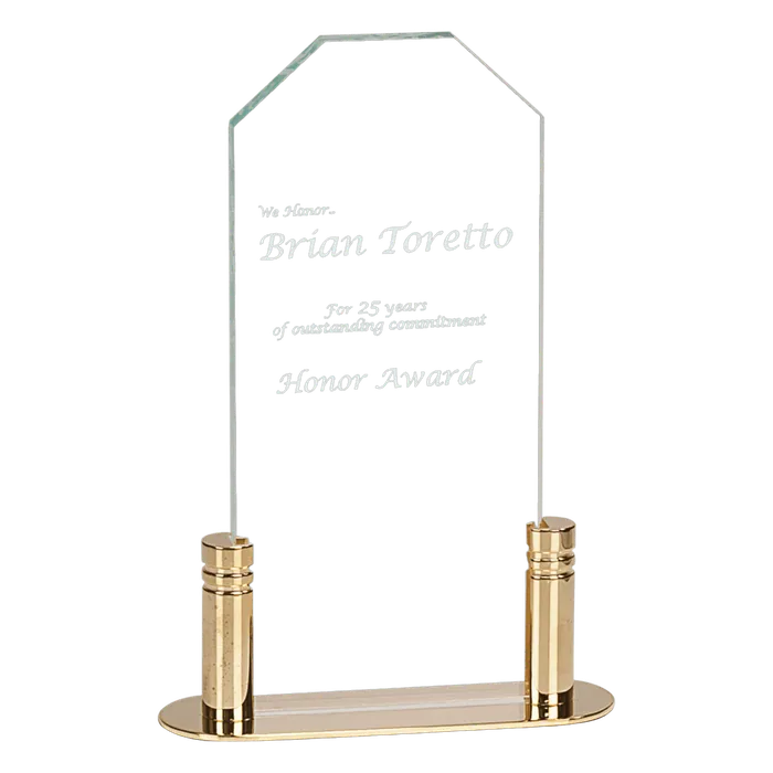 Small Jade Clip Corner Acrylic with Brass Base