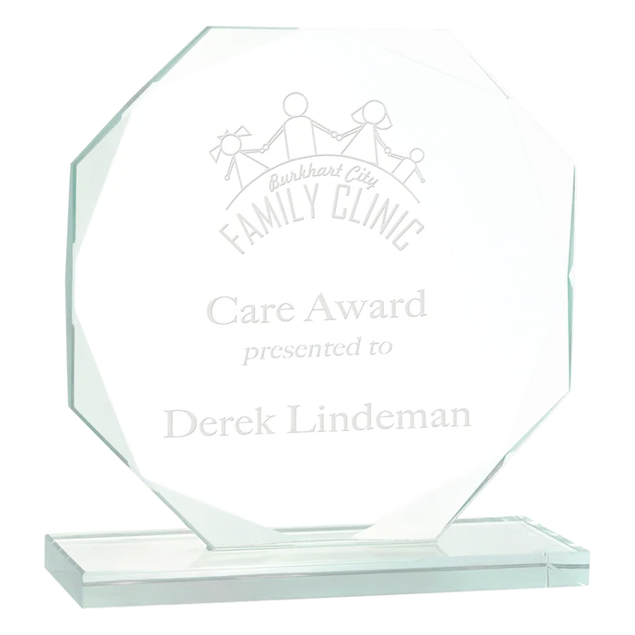 Premier Jade Octagon Glass Award, 6 1/2"