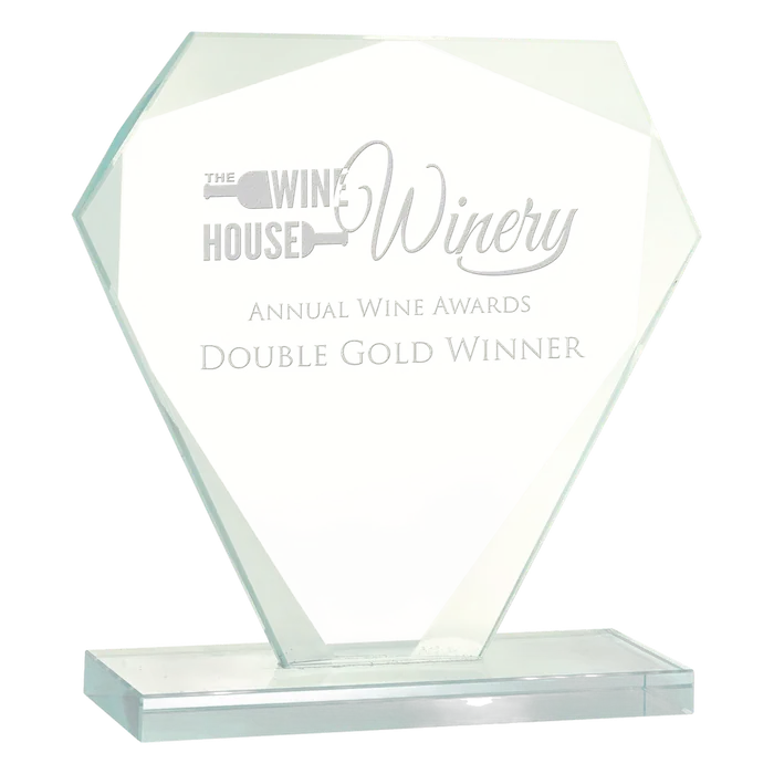 Medium Cut Diamond Jade Glass Award
