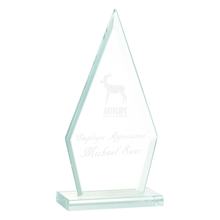 Medium Triangle Jade Glass Award