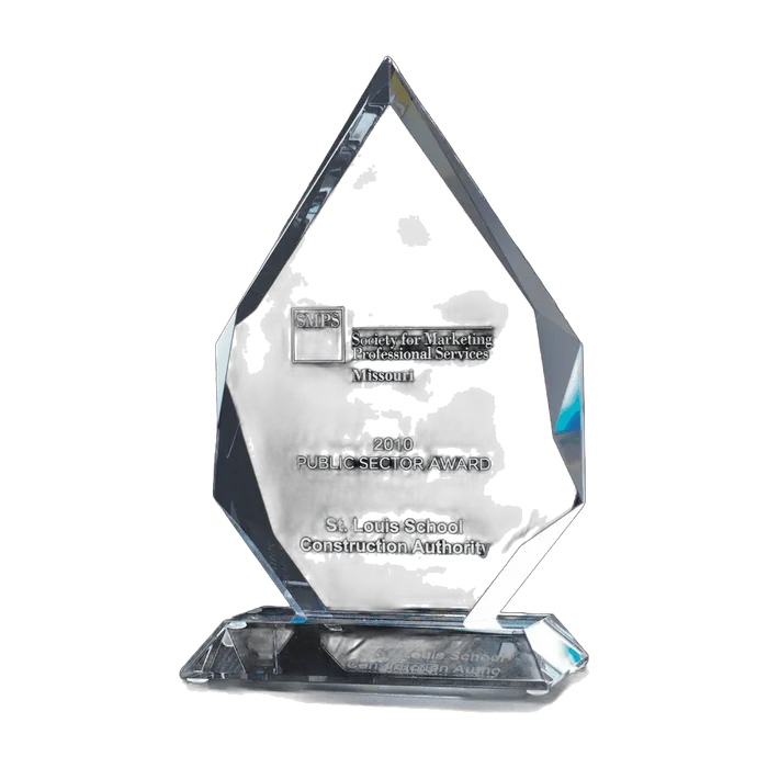 Flame Series Multi-Faceted Optical Crystal Award, 9 7/8"