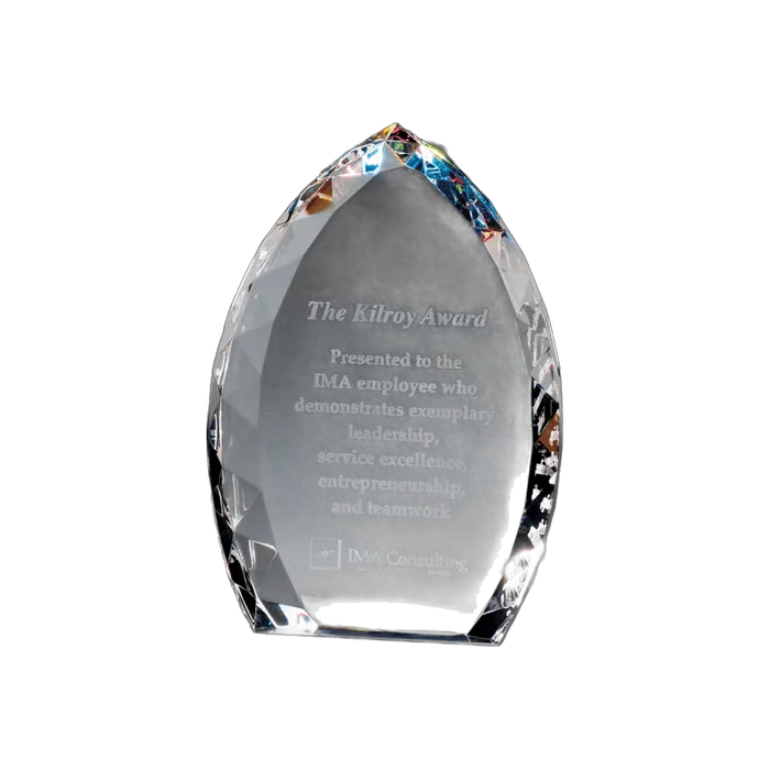 Crystal Flame with Jeweled Edge and Prism-Effect, 6" x 8" x 1 1/8" tapered